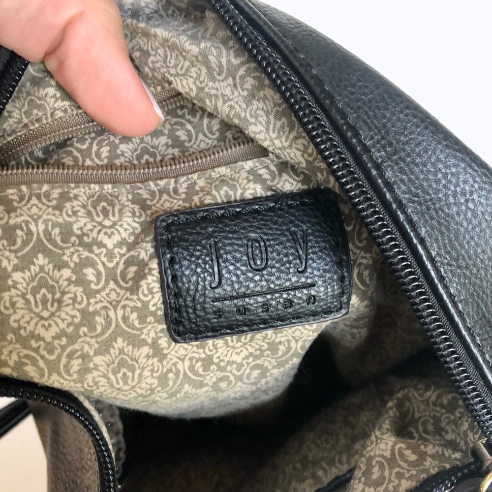 Joy Susan Black Vegan Leather Crossbody Bag - Picture 3 of 5